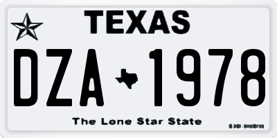 TX license plate DZA1978
