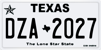 TX license plate DZA2027