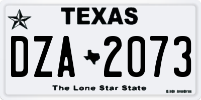 TX license plate DZA2073