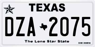 TX license plate DZA2075
