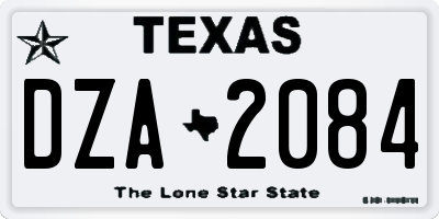TX license plate DZA2084