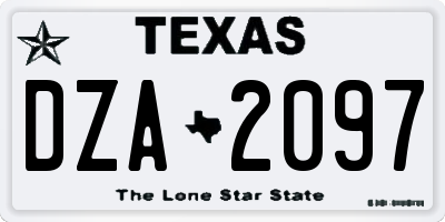 TX license plate DZA2097