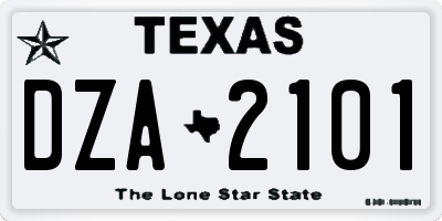 TX license plate DZA2101