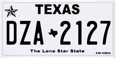 TX license plate DZA2127