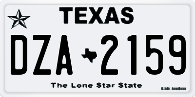 TX license plate DZA2159