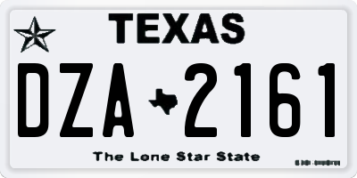 TX license plate DZA2161