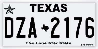 TX license plate DZA2176