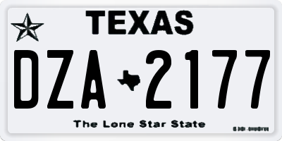 TX license plate DZA2177