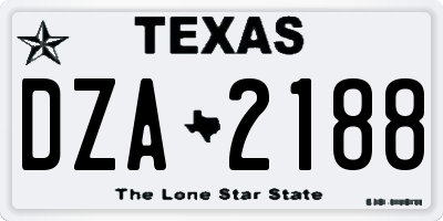 TX license plate DZA2188