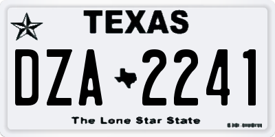TX license plate DZA2241