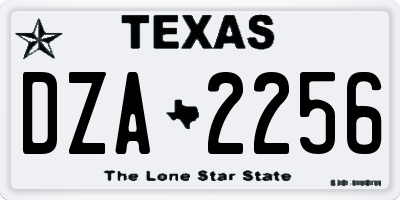 TX license plate DZA2256
