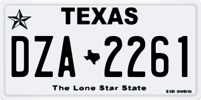 TX license plate DZA2261