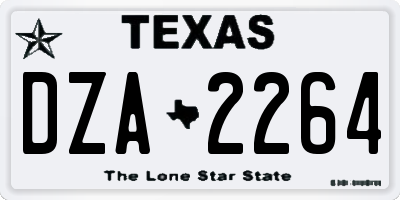TX license plate DZA2264