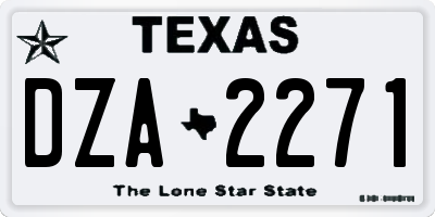 TX license plate DZA2271