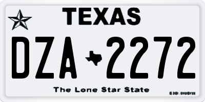 TX license plate DZA2272