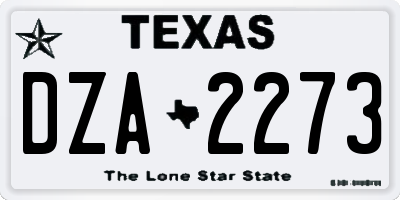 TX license plate DZA2273