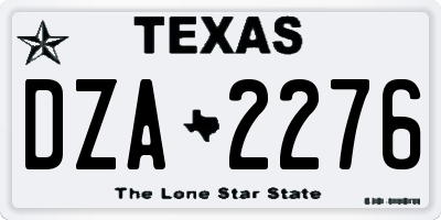 TX license plate DZA2276