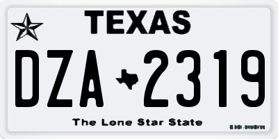 TX license plate DZA2319