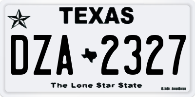 TX license plate DZA2327