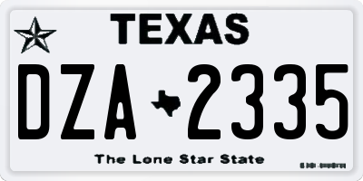 TX license plate DZA2335