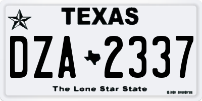 TX license plate DZA2337