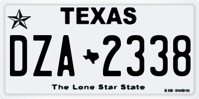 TX license plate DZA2338