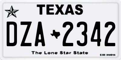 TX license plate DZA2342