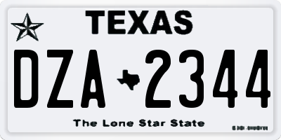 TX license plate DZA2344
