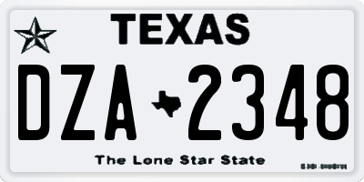 TX license plate DZA2348