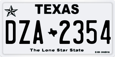 TX license plate DZA2354