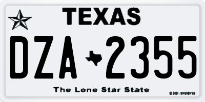 TX license plate DZA2355
