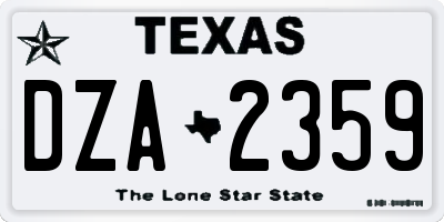 TX license plate DZA2359