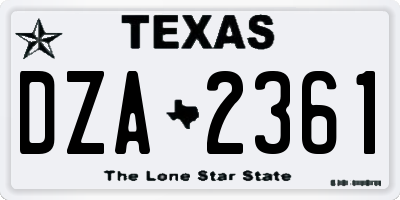 TX license plate DZA2361