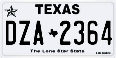 TX license plate DZA2364