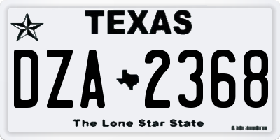 TX license plate DZA2368
