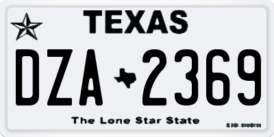 TX license plate DZA2369