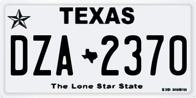 TX license plate DZA2370