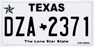 TX license plate DZA2371