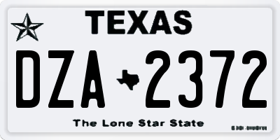TX license plate DZA2372