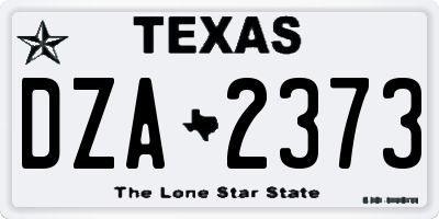 TX license plate DZA2373