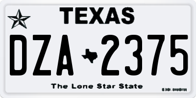 TX license plate DZA2375