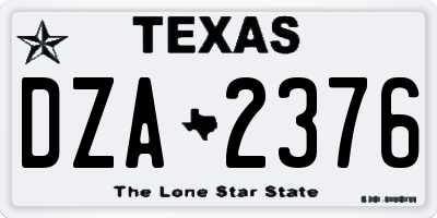 TX license plate DZA2376