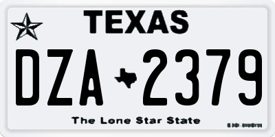 TX license plate DZA2379