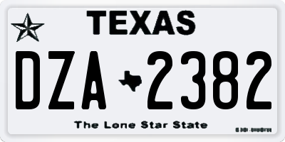 TX license plate DZA2382