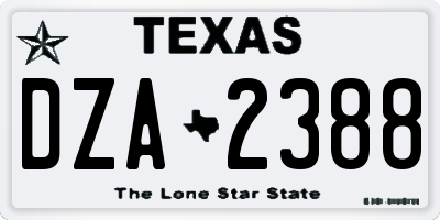 TX license plate DZA2388