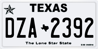 TX license plate DZA2392