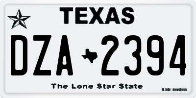 TX license plate DZA2394