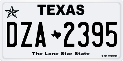 TX license plate DZA2395