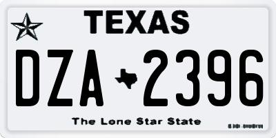 TX license plate DZA2396