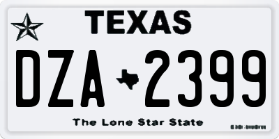 TX license plate DZA2399